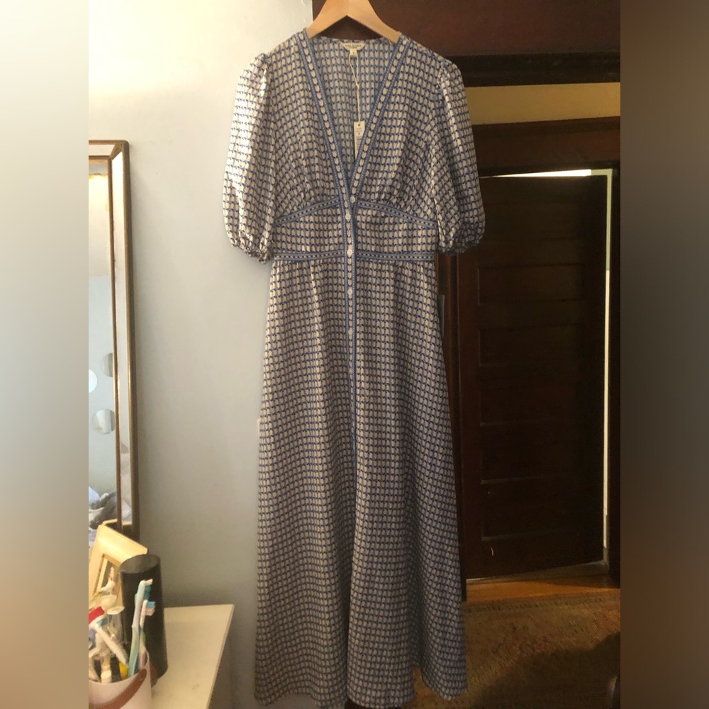 NWT Max Studio  London Patterned V-Neck Maxi Dress